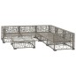 vidaXL Set de muebles de jardín 6 pzas y cojines ratán sintético gris vidaXL Set de muebles de jardín 6 pzas y cojines ratán sintético gris