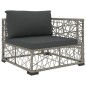 vidaXL Set de muebles de jardín 6 pzas y cojines ratán sintético gris vidaXL Set de muebles de jardín 6 pzas y cojines ratán sintético gris