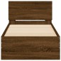 vidaXL Cama con cabecero madera de ingeniería marrón roble 90x190 cm