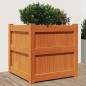 vidaXL Jardinera exterior madera maciza pino marrón cera 50x50x50 cm vidaXL Jardinera exterior madera maciza pino marrón cera 50x50x50 cm
