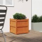 vidaXL Jardinera exterior madera maciza pino marrón cera 50x50x50 cm vidaXL Jardinera exterior madera maciza pino marrón cera 50x50x50 cm