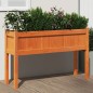 vidaXL Jardinera con patas madera maciza pino marrón cera 110x31x70 cm vidaXL Jardinera con patas madera maciza pino marrón cera 110x31x70 cm