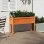 vidaXL Jardinera con patas madera maciza pino marrón cera 110x31x70 cm vidaXL Jardinera con patas madera maciza pino marrón cera 110x31x70 cm