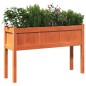 vidaXL Jardinera con patas madera maciza pino marrón cera 110x31x70 cm vidaXL Jardinera con patas madera maciza pino marrón cera 110x31x70 cm