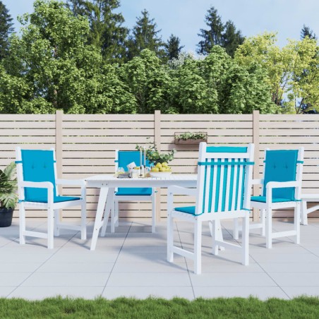 vidaXL Cojín silla jardín respaldo bajo 4 uds tela Oxford azul