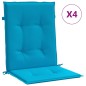 vidaXL Cojín silla jardín respaldo bajo 4 uds tela Oxford azul vidaXL Cojín silla jardín respaldo bajo 4 uds tela Oxford azul