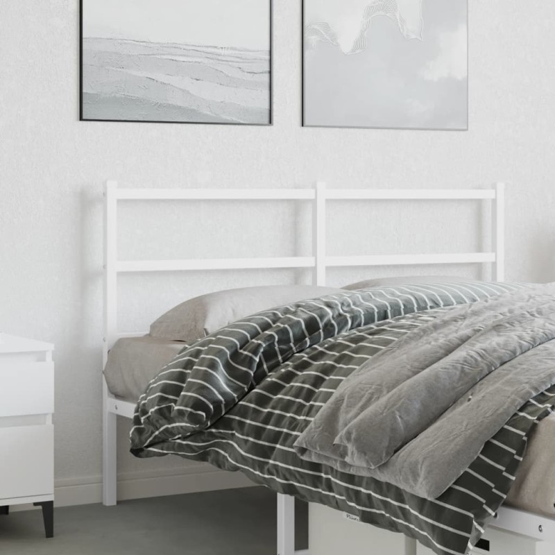 vidaXL Cabecero de metal blanco 140 cm vidaXL Cabecero de metal blanco 140 cm