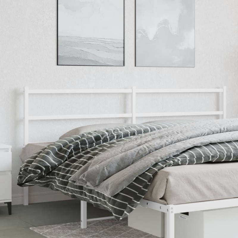 vidaXL Cabecero de metal blanco 193 cm vidaXL Cabecero de metal blanco 193 cm