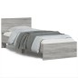 vidaXL Cama con cabecero madera de ingeniería gris Sonoma 75x190 cm vidaXL Cama con cabecero madera de ingeniería gris Sonoma 75x190 cm