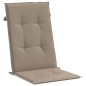 vidaXL Cojín silla de jardín respaldo alto 4 uds tela taupé 120x50x3cm vidaXL Cojín silla de jardín respaldo alto 4 uds tela taupé 120x50x3cm