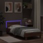 vidaXL Estructura de cama cabecero luces LED marrón roble 90x190 cm vidaXL Estructura de cama cabecero luces LED marrón roble 90x190 cm