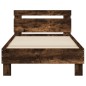 vidaXL Estructura de cama cabecero luces LED roble ahumado 75x190 cm vidaXL Estructura de cama cabecero luces LED roble ahumado 75x190 cm