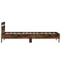 vidaXL Estructura de cama cabecero luces LED roble ahumado 75x190 cm vidaXL Estructura de cama cabecero luces LED roble ahumado 75x190 cm