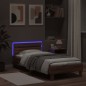 vidaXL Estructura de cama cabecero luces LED marrón roble 75x190 cm vidaXL Estructura de cama cabecero luces LED marrón roble 75x190 cm