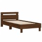 vidaXL Estructura de cama cabecero luces LED roble marrón 100x200 cm vidaXL Estructura de cama cabecero luces LED roble marrón 100x200 cm