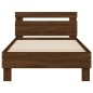 vidaXL Estructura de cama cabecero luces LED roble marrón 100x200 cm vidaXL Estructura de cama cabecero luces LED roble marrón 100x200 cm