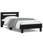 vidaXL Estructura de cama con cabecero y luces LED negro 100x200 cm vidaXL Estructura de cama con cabecero y luces LED negro 100x200 cm