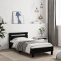 vidaXL Estructura de cama con cabecero y luces LED negro 100x200 cm vidaXL Estructura de cama con cabecero y luces LED negro 100x200 cm