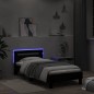 vidaXL Estructura de cama con cabecero y luces LED negro 100x200 cm vidaXL Estructura de cama con cabecero y luces LED negro 100x200 cm