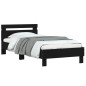 vidaXL Estructura de cama con cabecero y luces LED negro 100x200 cm vidaXL Estructura de cama con cabecero y luces LED negro 100x200 cm