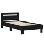 vidaXL Estructura de cama con cabecero y luces LED negro 100x200 cm vidaXL Estructura de cama con cabecero y luces LED negro 100x200 cm