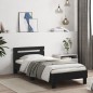 vidaXL Estructura de cama con cabecero y luces LED negro 90x200 cm
