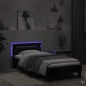 vidaXL Estructura de cama con cabecero y luces LED negro 90x200 cm