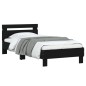 vidaXL Estructura de cama con cabecero y luces LED negro 90x200 cm
