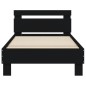 vidaXL Estructura de cama con cabecero y luces LED negro 90x200 cm