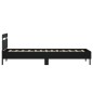 vidaXL Estructura de cama con cabecero y luces LED negro 90x200 cm