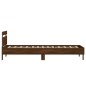 vidaXL Estructura de cama cabecero luces LED roble marrón 90x200 cm