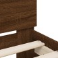 vidaXL Estructura de cama cabecero luces LED roble marrón 90x200 cm
