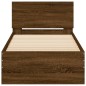 vidaXL Estructura de cama cabecero luces LED roble marrón 90x200 cm vidaXL Estructura de cama cabecero luces LED roble marrón 90x200 cm