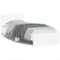 vidaXL Estructura de cama con cabecero y luces LED blanco 90x200 cm vidaXL Estructura de cama con cabecero y luces LED blanco 90x200 cm