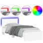 vidaXL Estructura de cama con cabecero y luces LED blanco 90x200 cm vidaXL Estructura de cama con cabecero y luces LED blanco 90x200 cm
