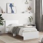 vidaXL Estructura de cama con cabecero y luces LED blanco 90x200 cm vidaXL Estructura de cama con cabecero y luces LED blanco 90x200 cm