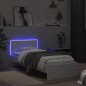 vidaXL Estructura de cama con cabecero y luces LED blanco 90x200 cm vidaXL Estructura de cama con cabecero y luces LED blanco 90x200 cm