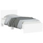 vidaXL Estructura de cama con cabecero y luces LED blanco 90x200 cm vidaXL Estructura de cama con cabecero y luces LED blanco 90x200 cm