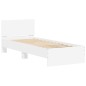 vidaXL Estructura de cama con cabecero y luces LED blanco 90x200 cm vidaXL Estructura de cama con cabecero y luces LED blanco 90x200 cm