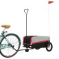 vidaXL Remolque para bicicleta hierro negro y rojo 30 kg vidaXL Remolque para bicicleta hierro negro y rojo 30 kg