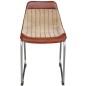 vidaXL Sillas de comedor 2 uds cuero auténtico y lona marrón y beige