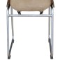 vidaXL Sillas de comedor 2 uds cuero auténtico y lona marrón y beige
