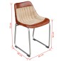 vidaXL Sillas de comedor 2 uds cuero auténtico y lona marrón y beige