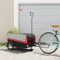 vidaXL Remolque para bicicleta hierro negro y rojo 45 kg vidaXL Remolque para bicicleta hierro negro y rojo 45 kg