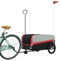 vidaXL Remolque para bicicleta hierro negro y rojo 45 kg vidaXL Remolque para bicicleta hierro negro y rojo 45 kg