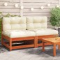 vidaXL Sofás jardín cojines sin reposabrazos 2 uds madera marrón cera vidaXL Sofás jardín cojines sin reposabrazos 2 uds madera marrón cera
