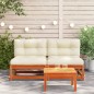 vidaXL Sofás jardín cojines sin reposabrazos 2 uds madera marrón cera vidaXL Sofás jardín cojines sin reposabrazos 2 uds madera marrón cera