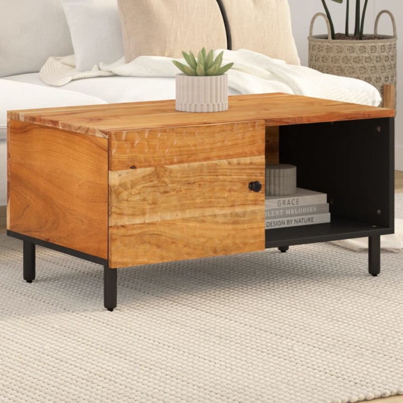 vidaXL Mesa de centro madera maciza de acacia 80x50x40 cm vidaXL Mesa de centro madera maciza de acacia 80x50x40 cm