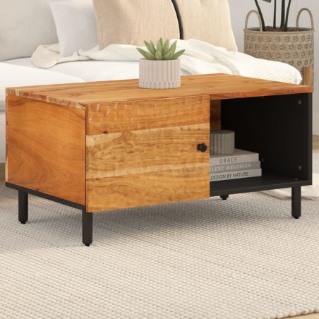 vidaXL Mesa de centro madera maciza de acacia 80x50x40 cm
