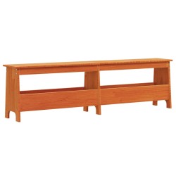 vidaXL Banco de recibidor madera maciza pino marrón cera 160x28x45 cm